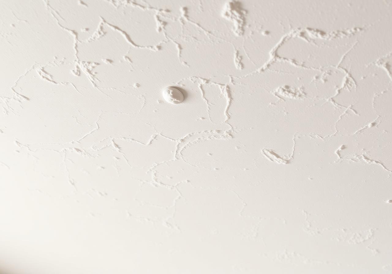 Smooth ceiling repair with knockdown texture