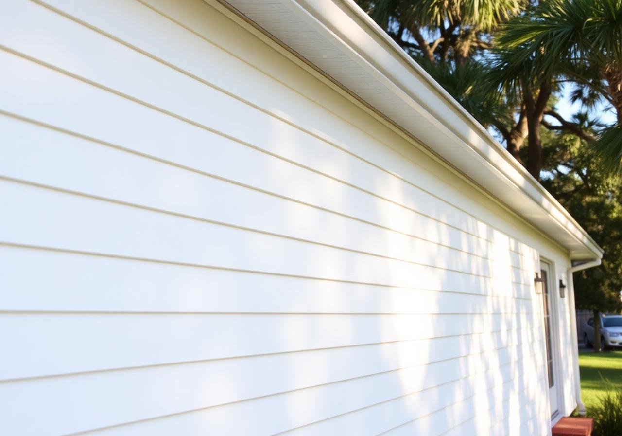 Sparkling clean white vinyl siding